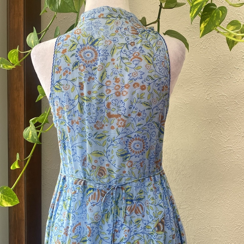 Poupette St.Barth Blue Ruffled Tiered Maxi Sundress Women’s Nana Long Dress SzXS - Picture 12 of 13